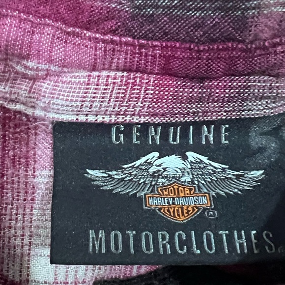 Harley-Davidson Purple Plaid Button Down Shirt - Picture 7 of 10